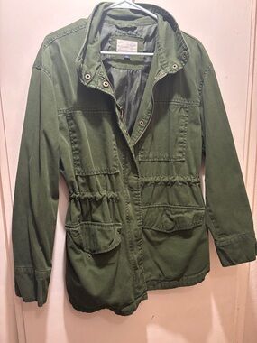 Universal Thread Olive Utility Jacket with Drawcord Waist